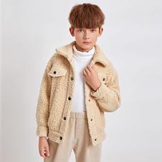 Пуговица Одноцветный Повседневный Куртки для мальчиков Shein