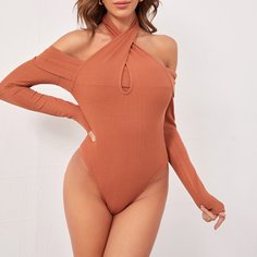 Одноцветный Повседневный Боди Shein