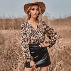 На запах Леопардовый Элегантный Боди Shein