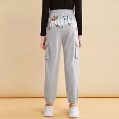 с карманами буква Спортивные Брюки для Девочек Shein