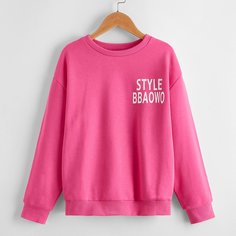 буква Повседневный Толстовки для девочек Shein