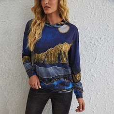 Пейзажный принт Повседневный Свитшоты Shein