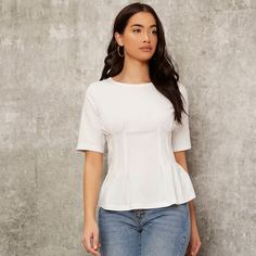 Однотонная футболка Shein