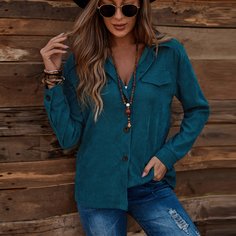 Пуговица Одноцветный Повседневный Блузы Shein