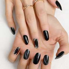 Металлические накладные ногти 24шт и лента 1 лист Shein