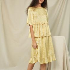 с оборками цветочный Бохо Блузы Shein