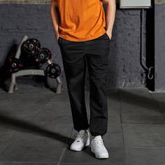 Мужские однотонные брюки на кулиске с карманом Shein