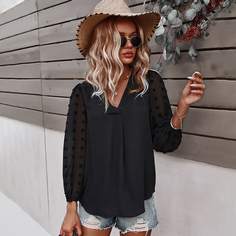 Одноцветный Бохо Блузы Shein