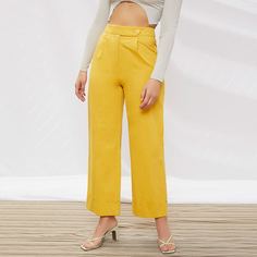 Однотонные брюки с пуговицами Shein