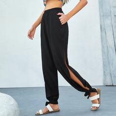 Карман Одноцветный Повседневный Брюки Shein