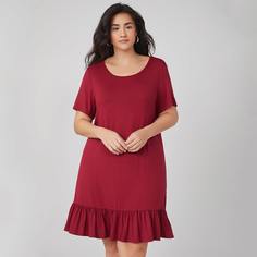 С оборками Одноцветный Повседневный Платья размер плюс Shein