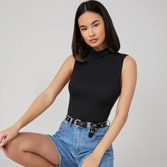 Одноцветный Повседневный Боди Shein