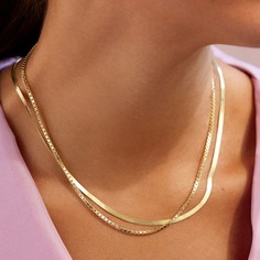 2шт золотое ожерелье Shein