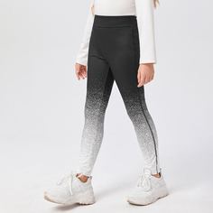 Принт Спортивный Леггинсы для девочек Shein