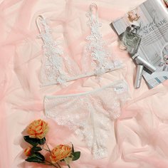 Комплект кружевного нижнего белья с аппликацией Shein