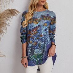 Асимметричный Животный Повседневный Футболки Shein