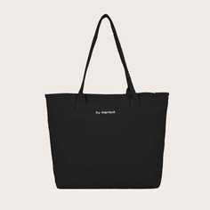 Сумка-тоут большой емкости с текстовым рисунком Shein