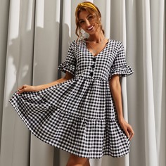 Оригинальное платье в клетку Shein