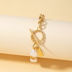 Браслет-цепочка с искусственным жемчугом Shein