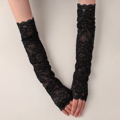 Черные кружевные перчатки Shein