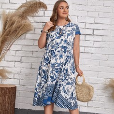 Платье размера плюс с цветочным принтом Shein