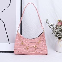 Сумка на плечо с крокодиловым узором и цепочкой Shein