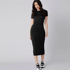 Однотонное облегающее платье Shein