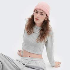 Короткий пуловер с круглым воротником Shein