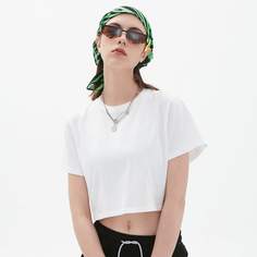 Короткая футболка с круглым воротником Shein