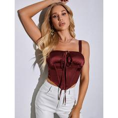 Атласный платок со складками на груди Shein