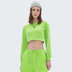 Неоновый зеленый короткий пуловер Shein