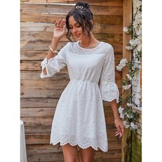 Платье с фестончатой отделкой Shein