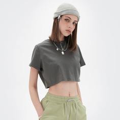 Короткая футболка с круглым воротником Shein
