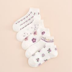 5 пар носки с цветочным принтом Shein