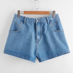 Прямые джинсовые шорты размера плюс Shein