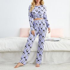 Пижама с мультипликационным принтом Shein