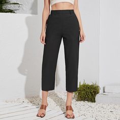 Карман Одноцветный Повседневный Брюки Shein