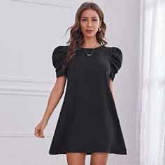 Платье с застежкой сзади и пышным рукавом Shein