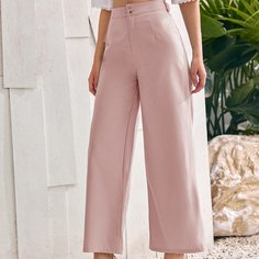 Однотонные широкие брюки Shein