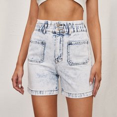 Джинсовые шорты с карманом Shein