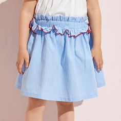 с оборками Повседневный Юбки для девочек Shein