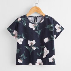 Цветочный Бохо Футболки для маленьких девочек Shein
