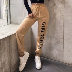на кулиске буква Спортивные Брюки Shein