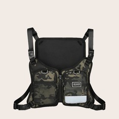 Мужская нагрудная сумка с камуфляжным узором Shein