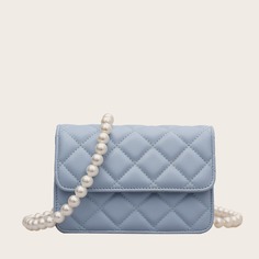 с жемчугом стеганая Модный Сумка через плечо Shein