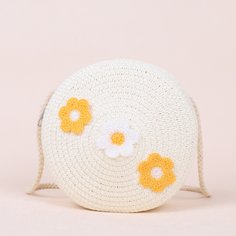 Соломенная сумка с цветком для девочек Shein