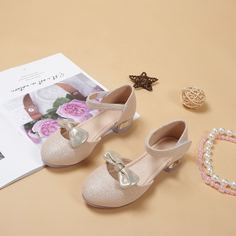 Балетки на липучке с бантом для девочек Shein