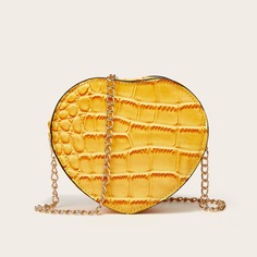 Сумка на цепочке в форме сердечка с крокодиловым узором Shein