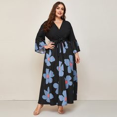 Платье размера плюс с цветочным принтом Shein