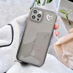 Прозрачный чехол для телефона с узором сердечка Shein
